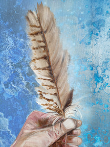 I found a feather- sold. I can paint something similar! Get in touch.