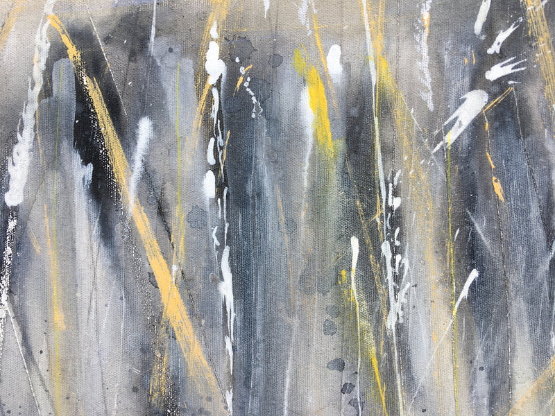 New painting inspired by a grey Monday misty morning on the island of Bardsey last year. I knelt in the grass and it was grey with the beautiful Bardsey light breaking through.