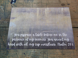 The Colours of Psalm 23 A6 postcard prints