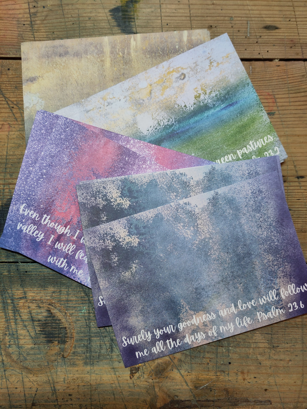 The Colours of Psalm 23 A6 postcard prints