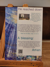 He reached down, small print