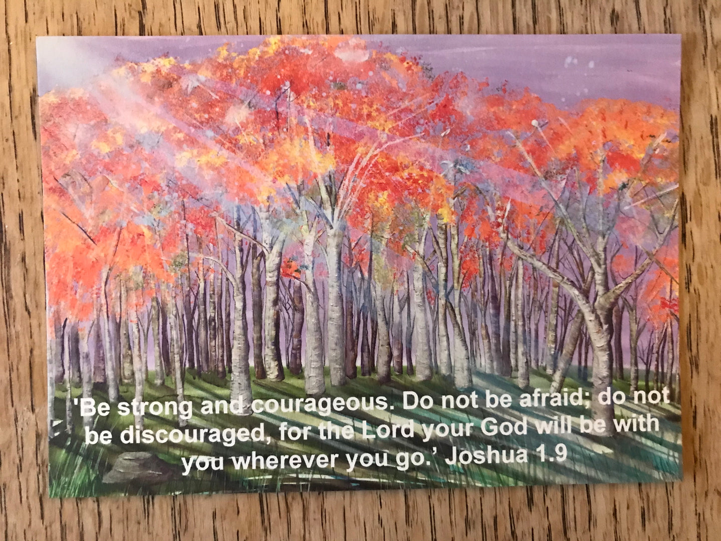 Postcard of encouragement: be strong and courageous