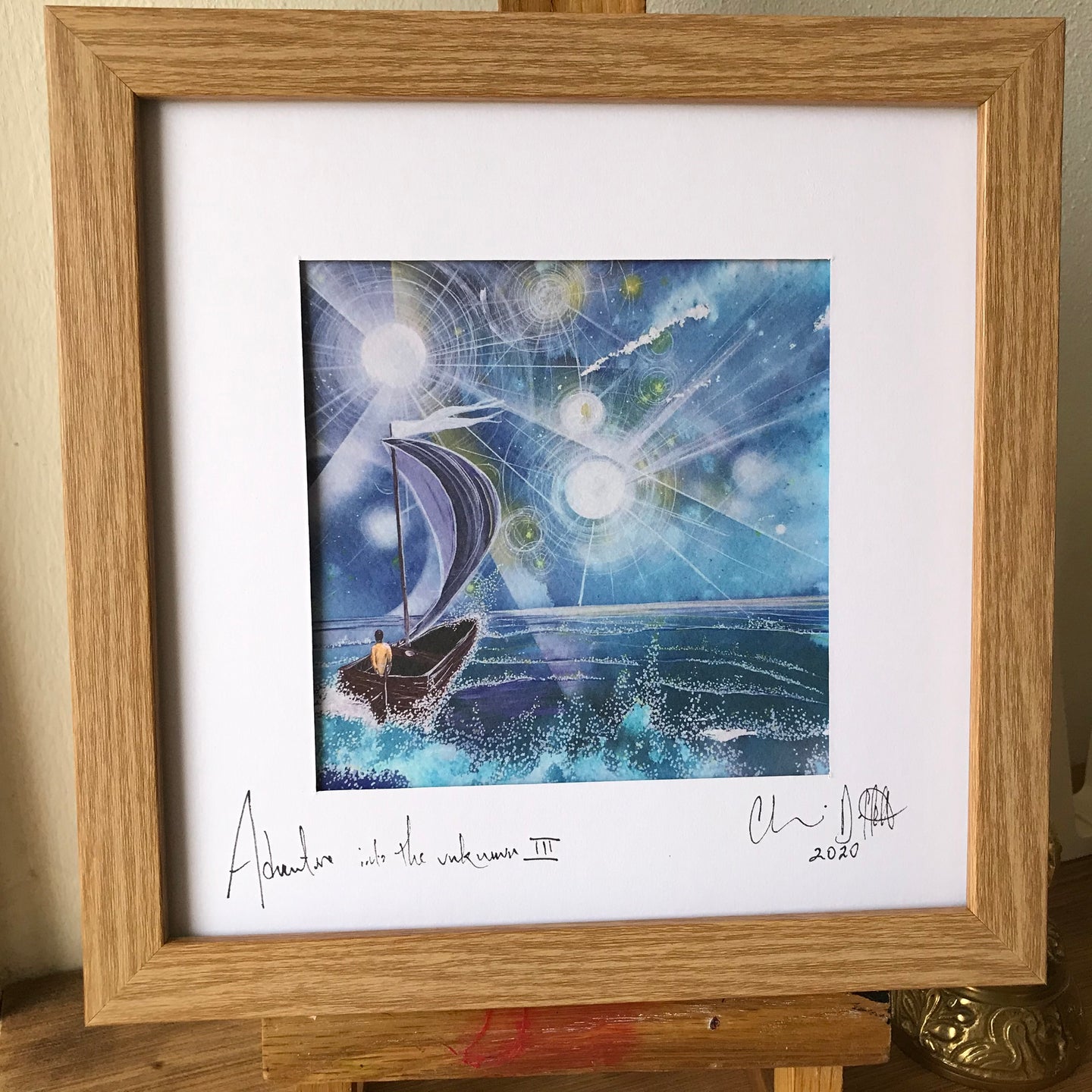 Adventure into the Unknown III- small frame 8 by 8 inch