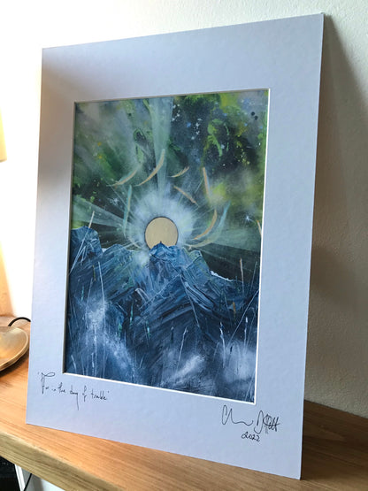 Psalm 27: A Triptych depicting 3 verses from the Psalm.